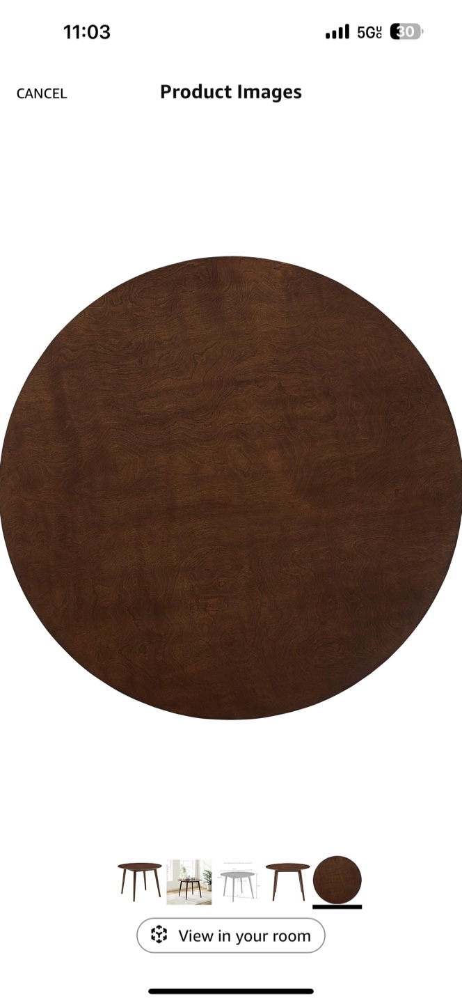 Mid-Century Modern Round Wood Dining Table - photo 3