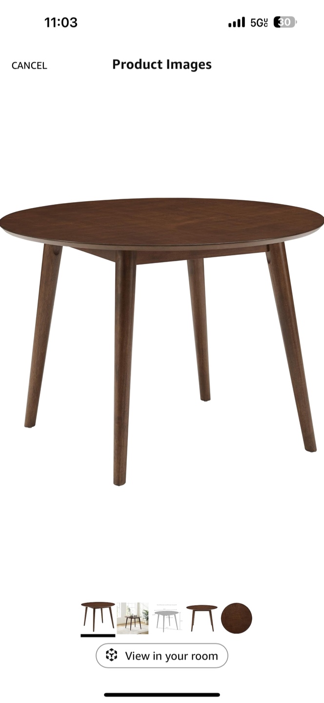 Mid-Century Modern Round Wood Dining Table - photo 2