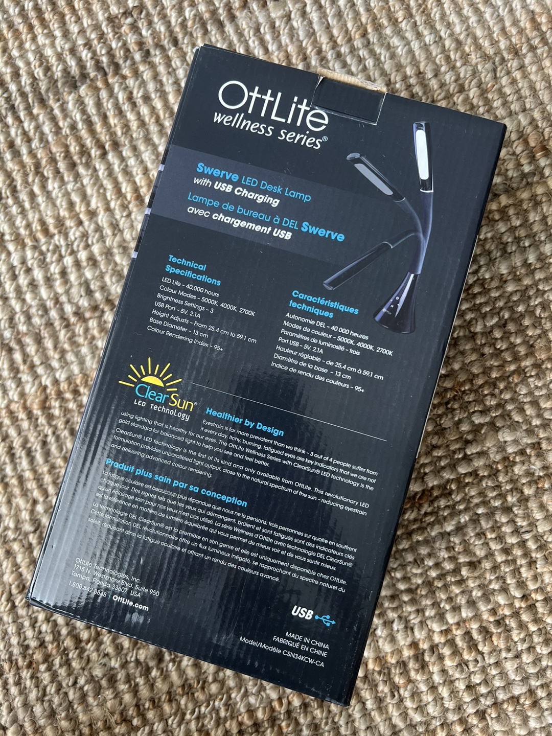 OttLite Swerve LED Desk Lamp with USB Charging - photo 3