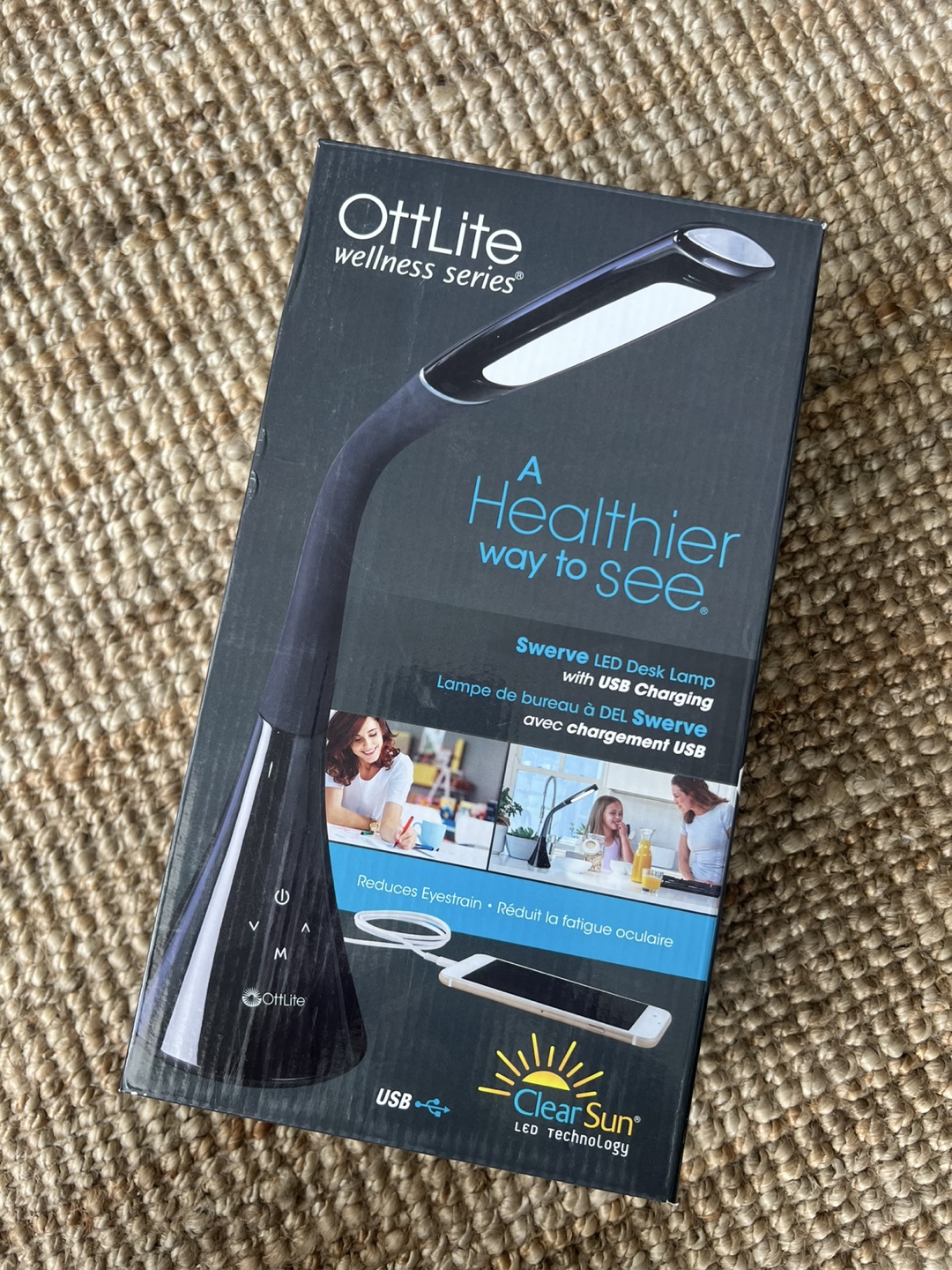 OttLite Swerve LED Desk Lamp with USB Charging