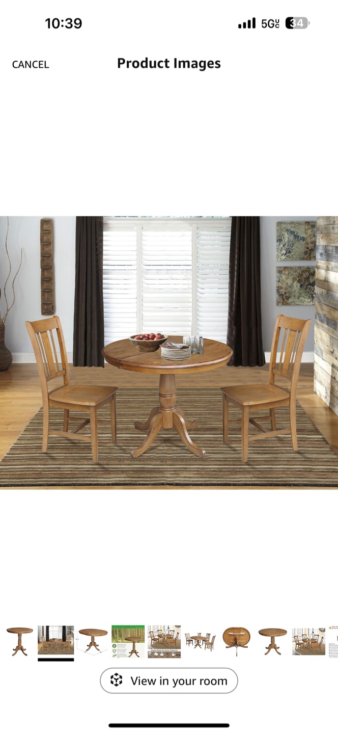 Round Wooden Dining Table extendable No chair - photo 3
