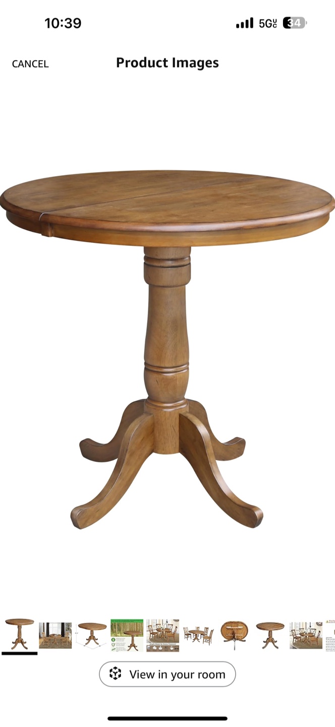 Round Wooden Dining Table extendable No chair