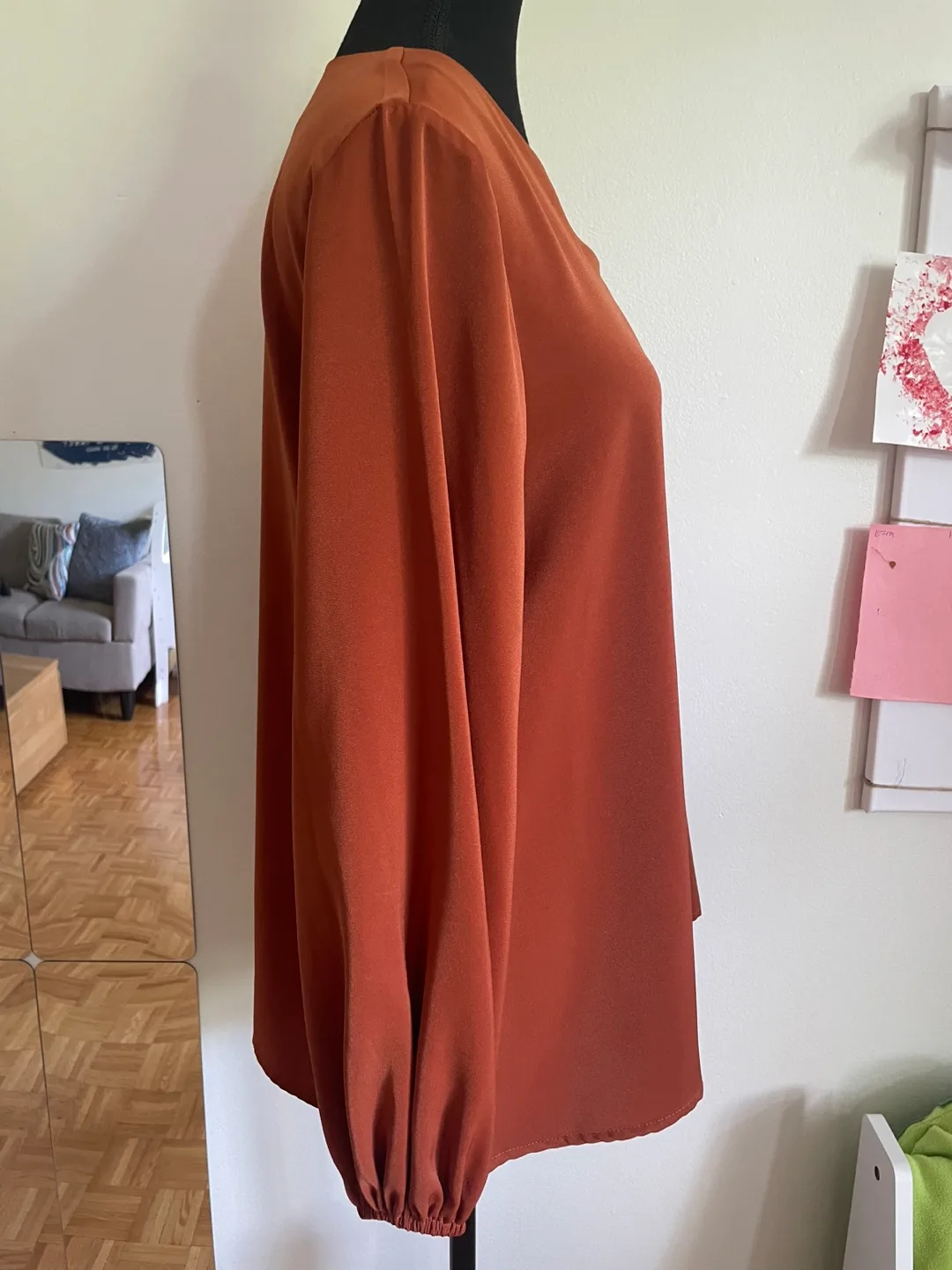 Burnt Orange Long Sleeve Blouse image indicator(3)