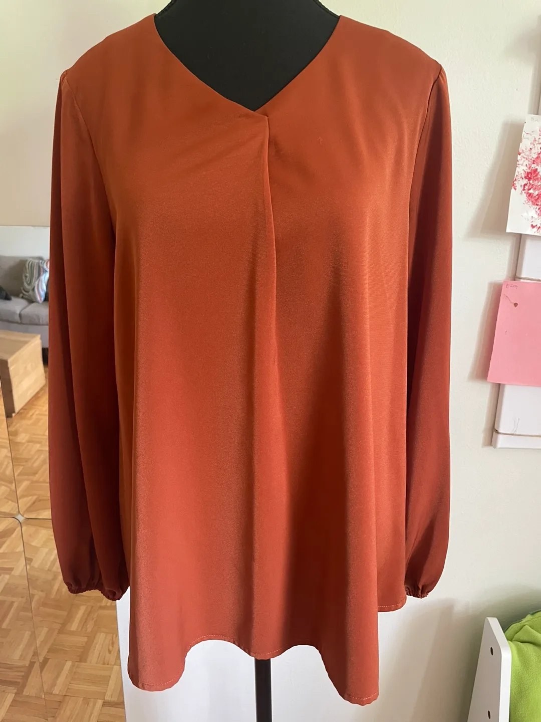 Burnt Orange Long Sleeve Blouse thumbnail