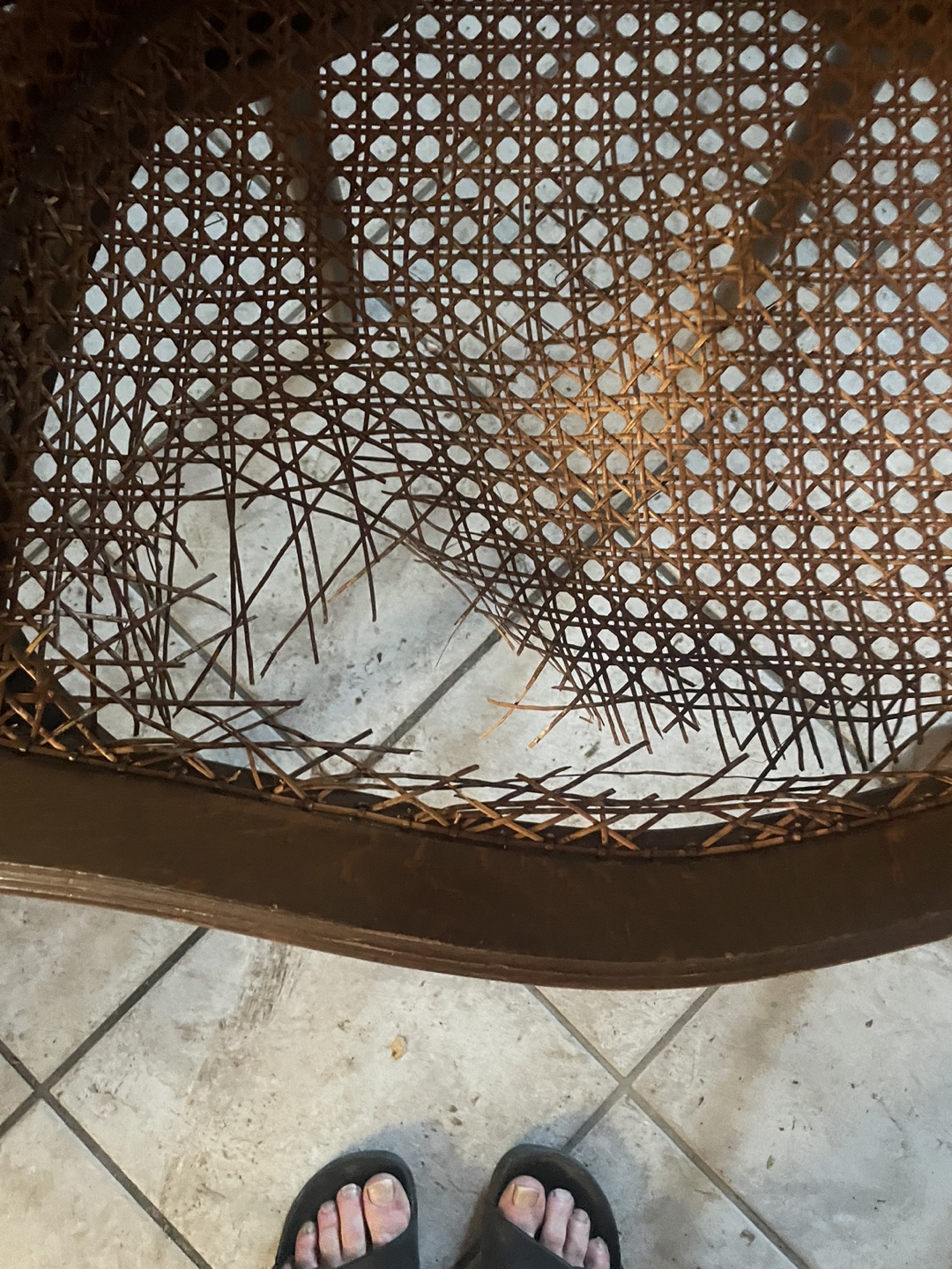Vintage Cane Chair Restoration Project - photo 3