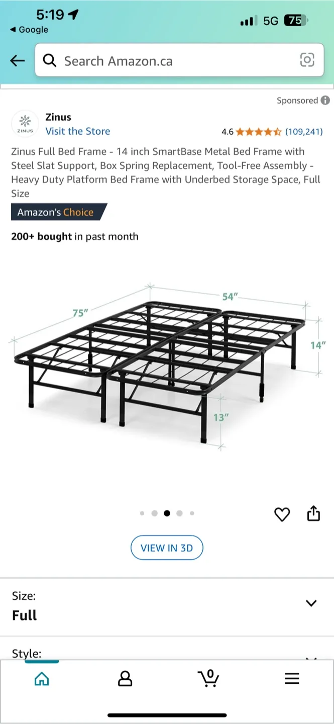 Rolango Metal Folding Bed Frame thumbnail
