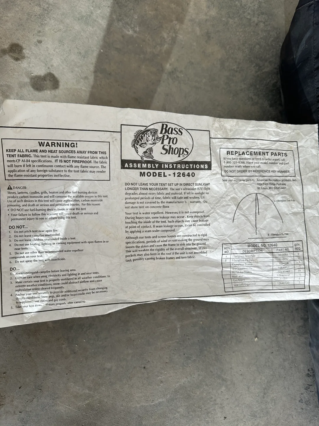 Bass Pro Shops Model 12640 Fiberglass Tent image indicator(3)