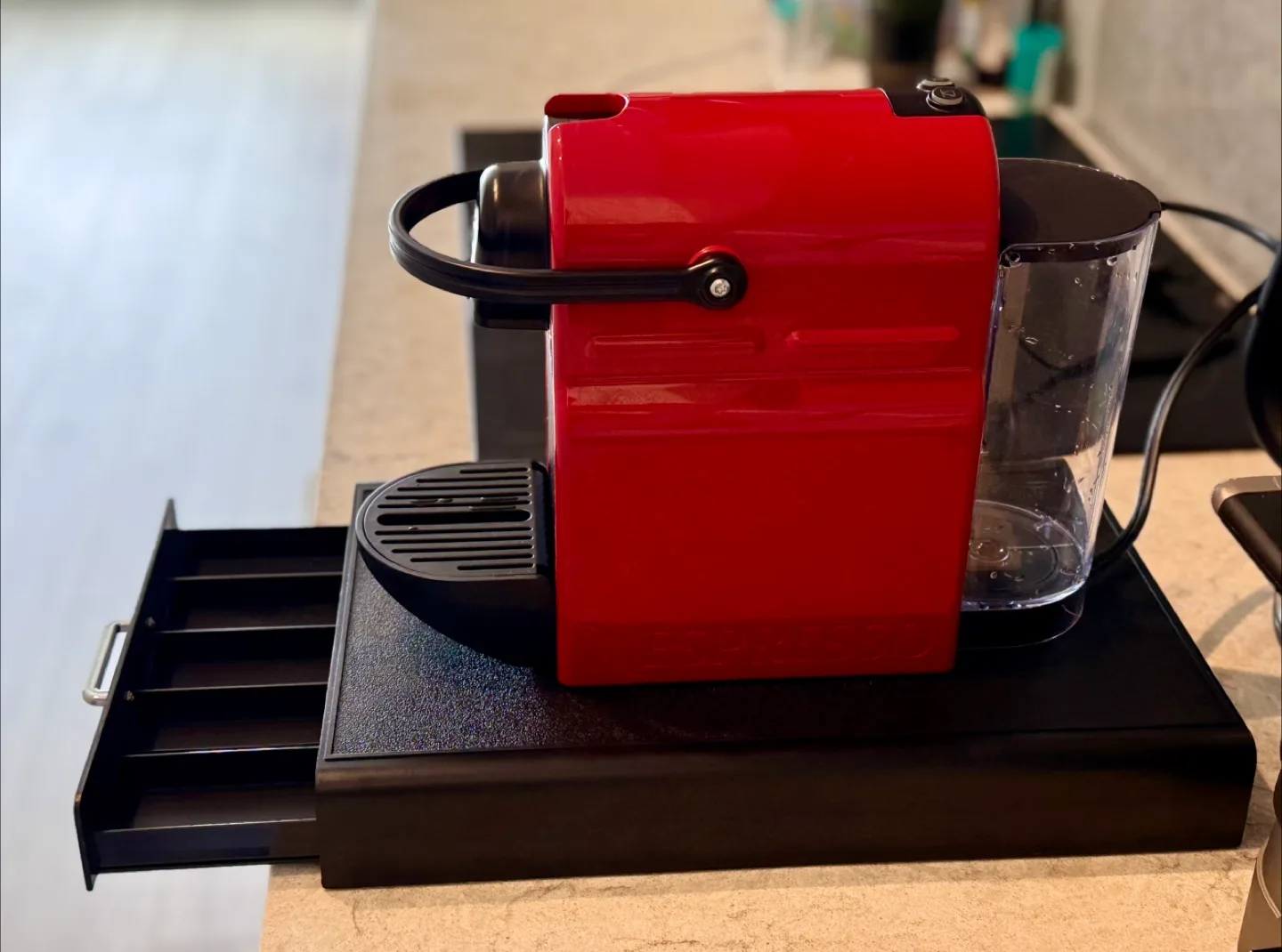 Nespresso Inissia (Red) + Capsule Drawer Stand thumbnail