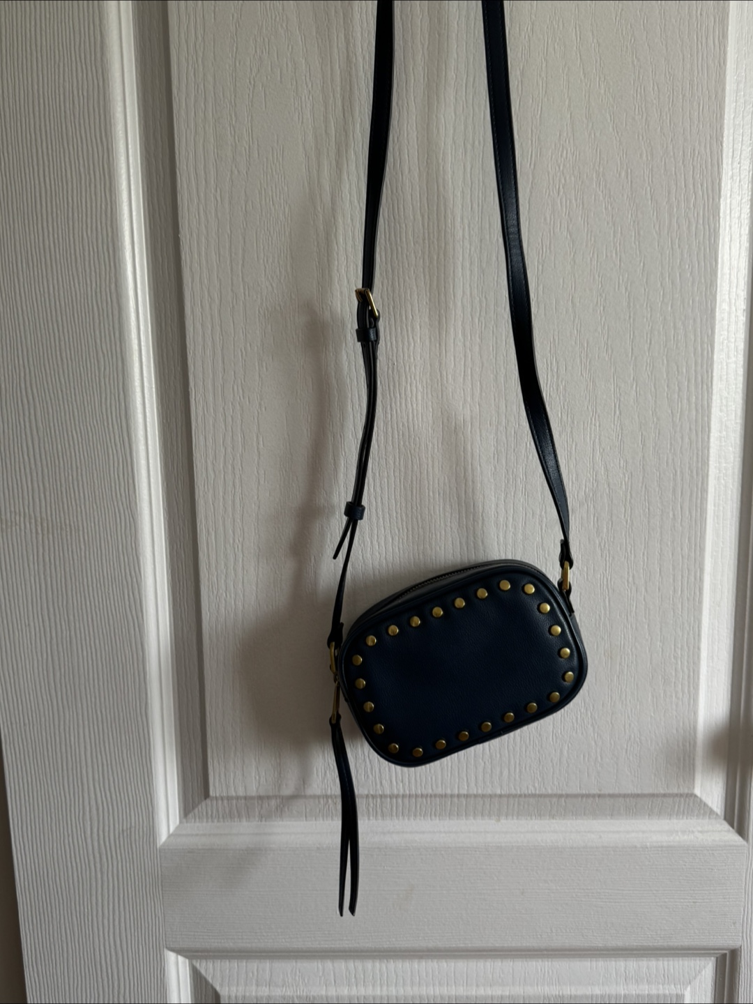 Fossil crossbody bag, navy blue, studded - photo 2