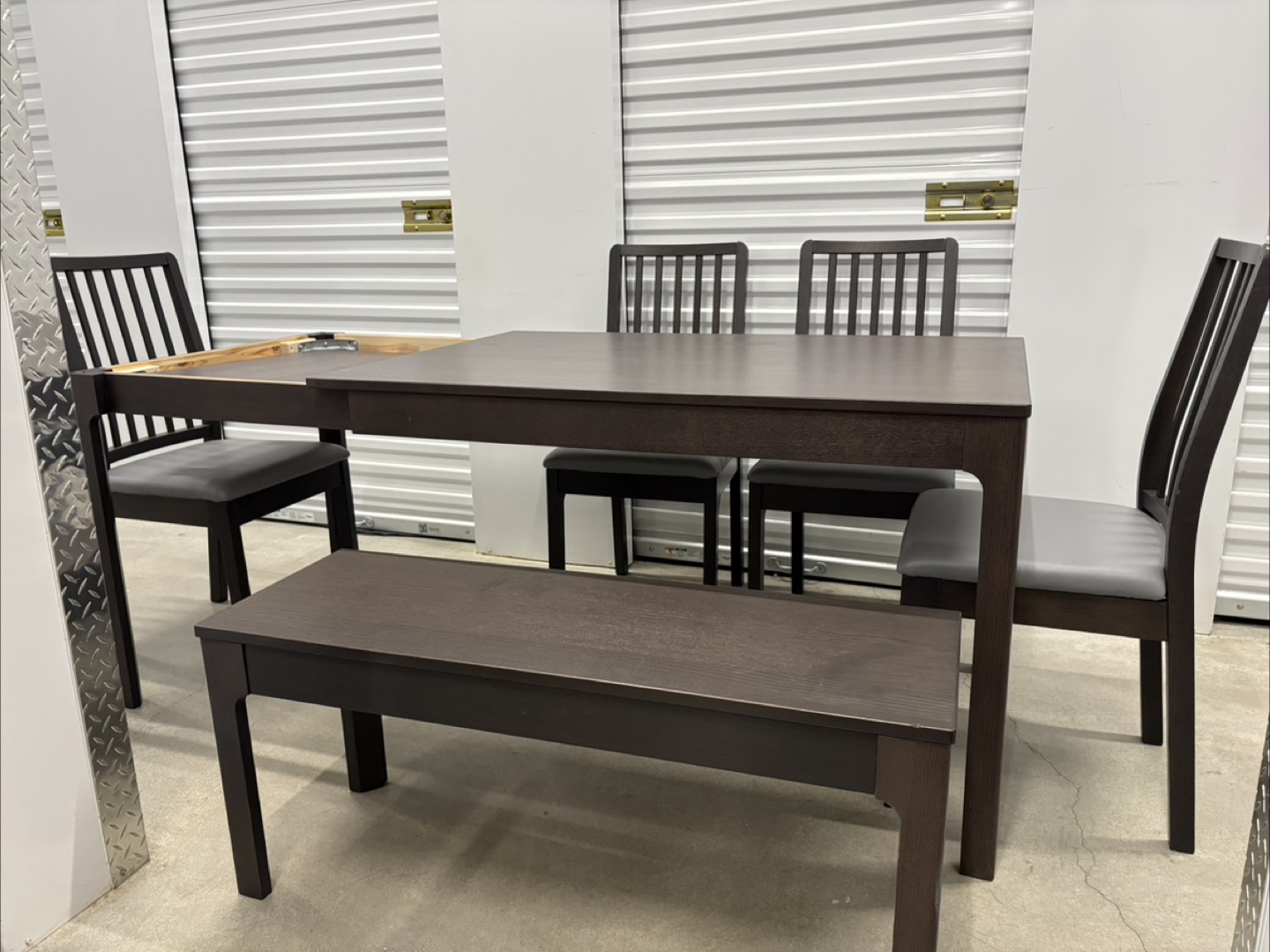 Can deliver—Ikea extendable table, 4 chairs and a bench - photo 2