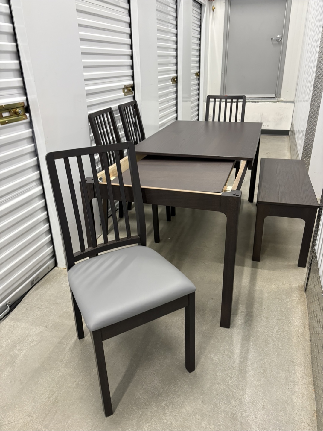 Can deliver—Ikea extendable table, 4 chairs and a bench - photo 4