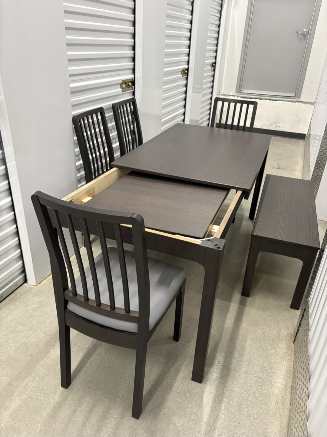 Can deliver—Ikea extendable table, 4 chairs and a bench - photo 3