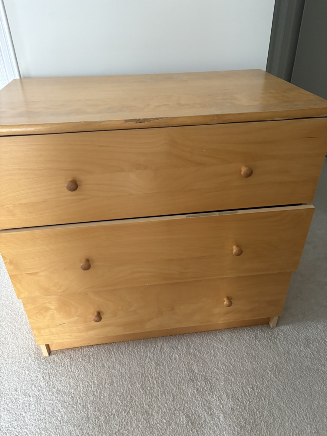 Three-Drawer Wooden Chest