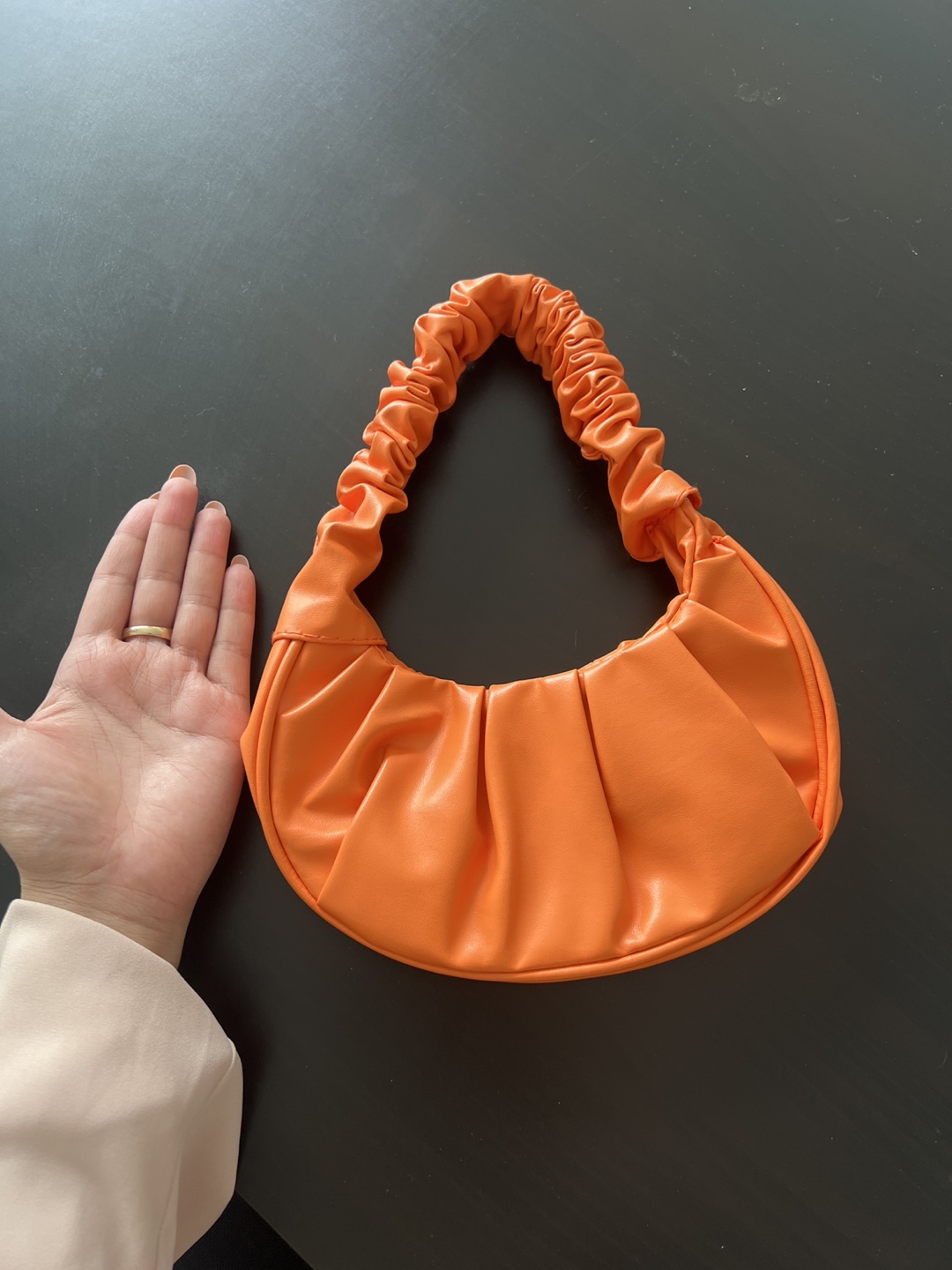 Orange Ruched Mini Handbag - photo 2