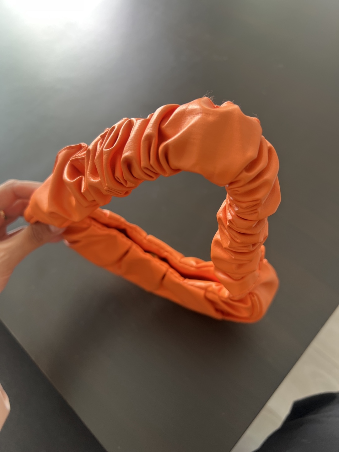 Orange Ruched Mini Handbag - photo 3