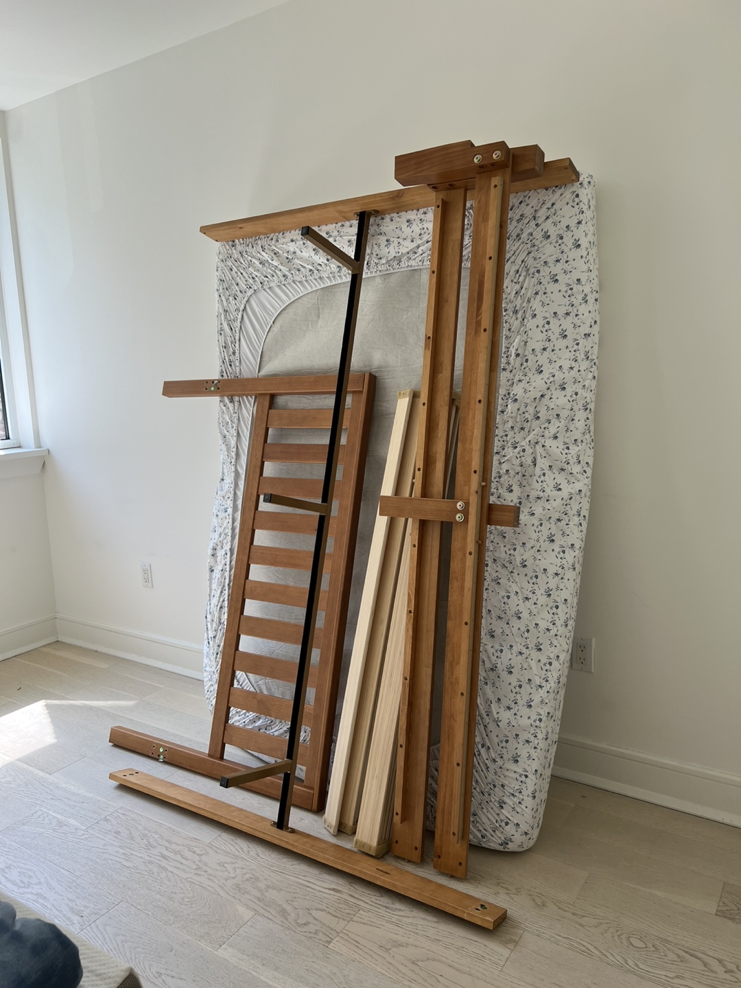 Full-Size Wood Platform Bed Frame and Mattress - photo 4