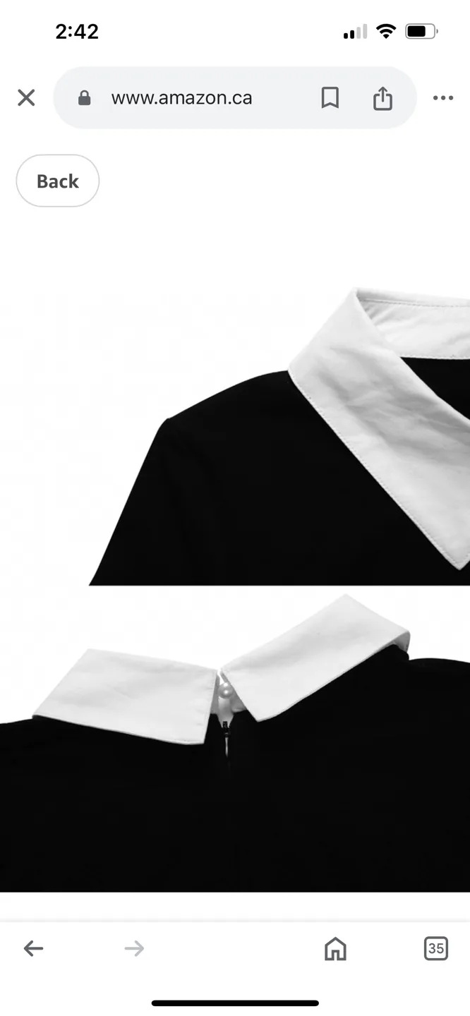 Aphratti Black & White Peter Pan Collar Mini Dress - Size L image indicator(5)