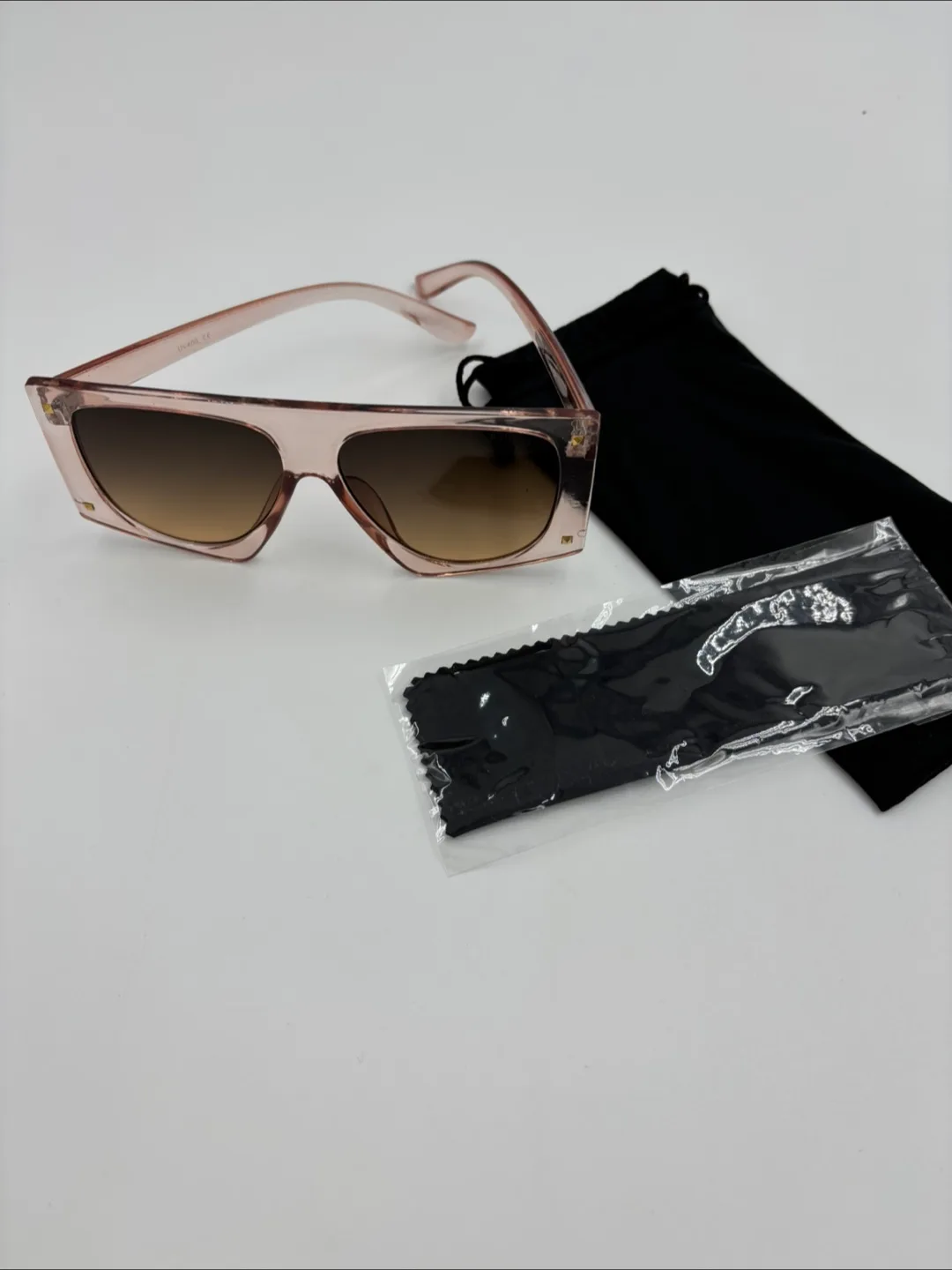 Sunglasses UV400-  Black, Brown, pink - Square Frame $8 per pair image indicator(2)