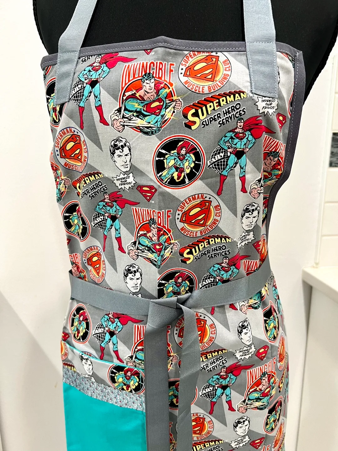 Superman Apron. Unisex Apron. Handmade Apron image indicator(4)