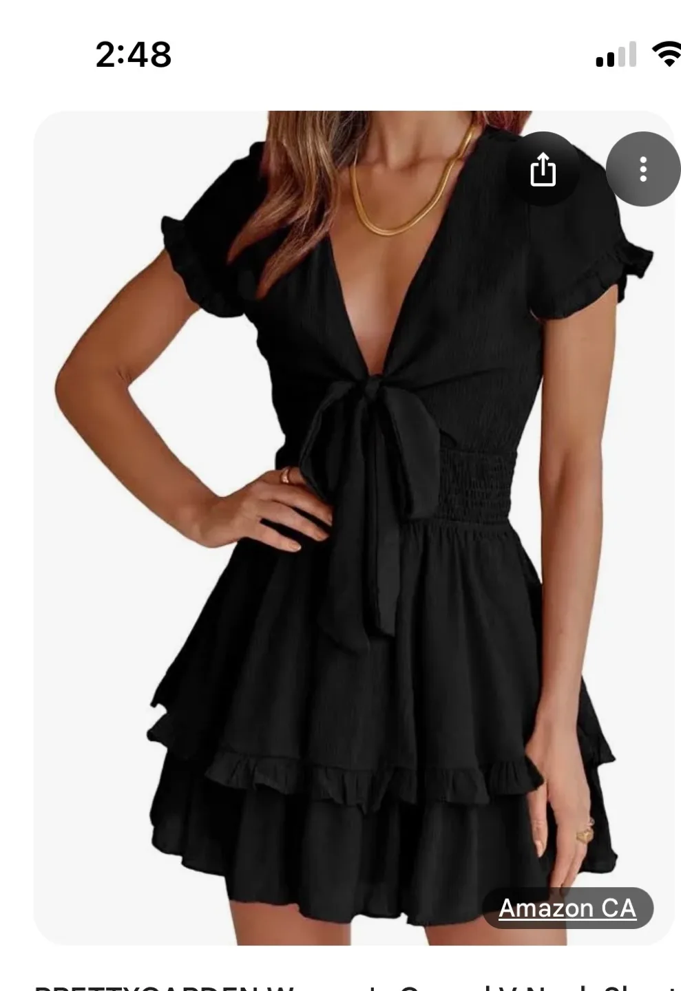PrettyGarden Black Ruffle Mini Dress image indicator(3)