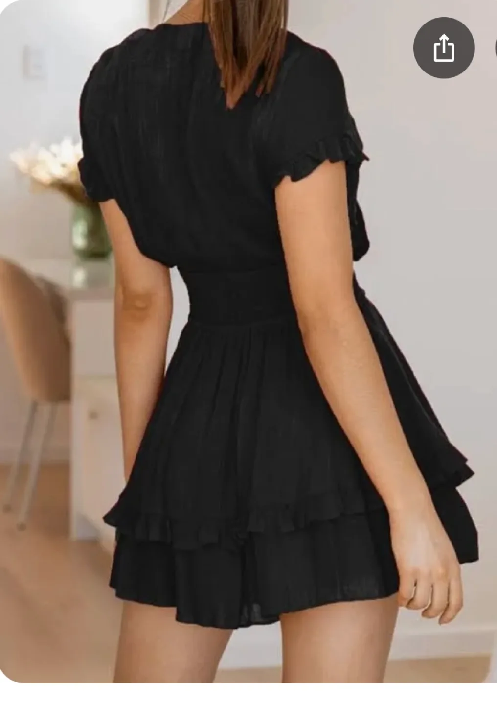 PrettyGarden Black Ruffle Mini Dress image indicator(4)