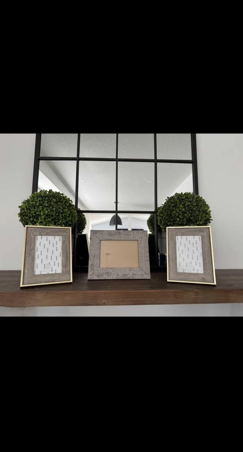 Set of Three Grey Wood Picture Frames thumbnail