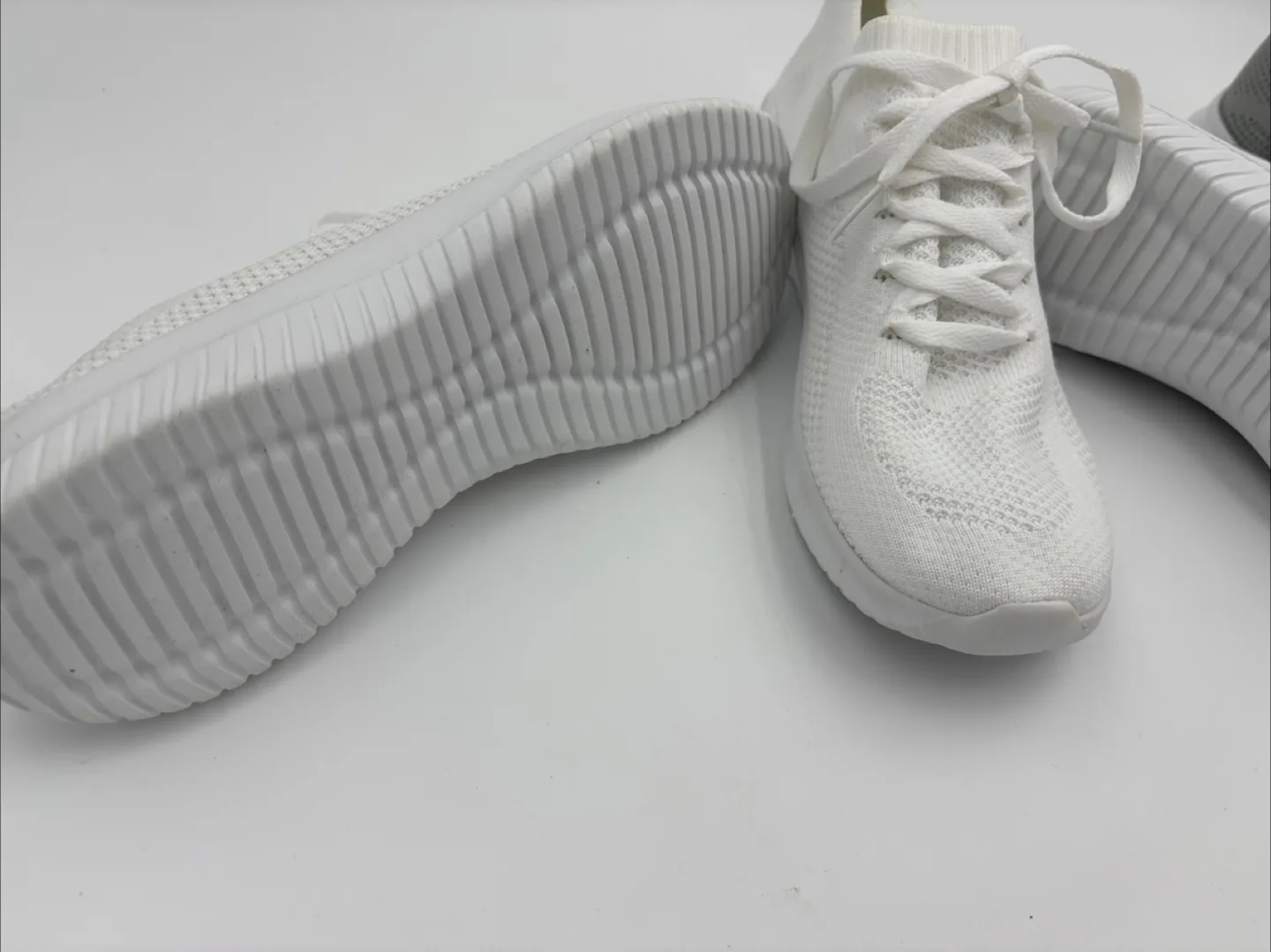 New Women's Knit Sneakers - 2 pairs White and Grey image indicator(4)