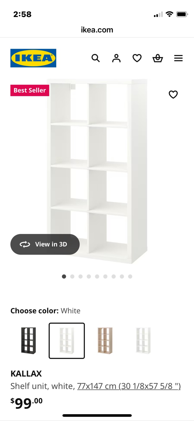 IKEA KALLAX Shelf Unit - White