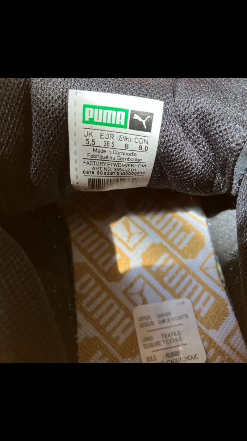 Puma Suede Classic XXI Black Sneakers - Women's Size 8 👟🖤🧡🤍 🏒 image indicator(9)