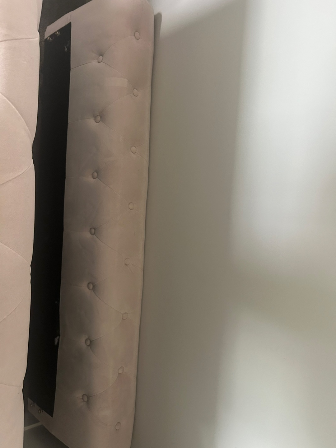 Velvet double bed frame powder-pink - photo 4