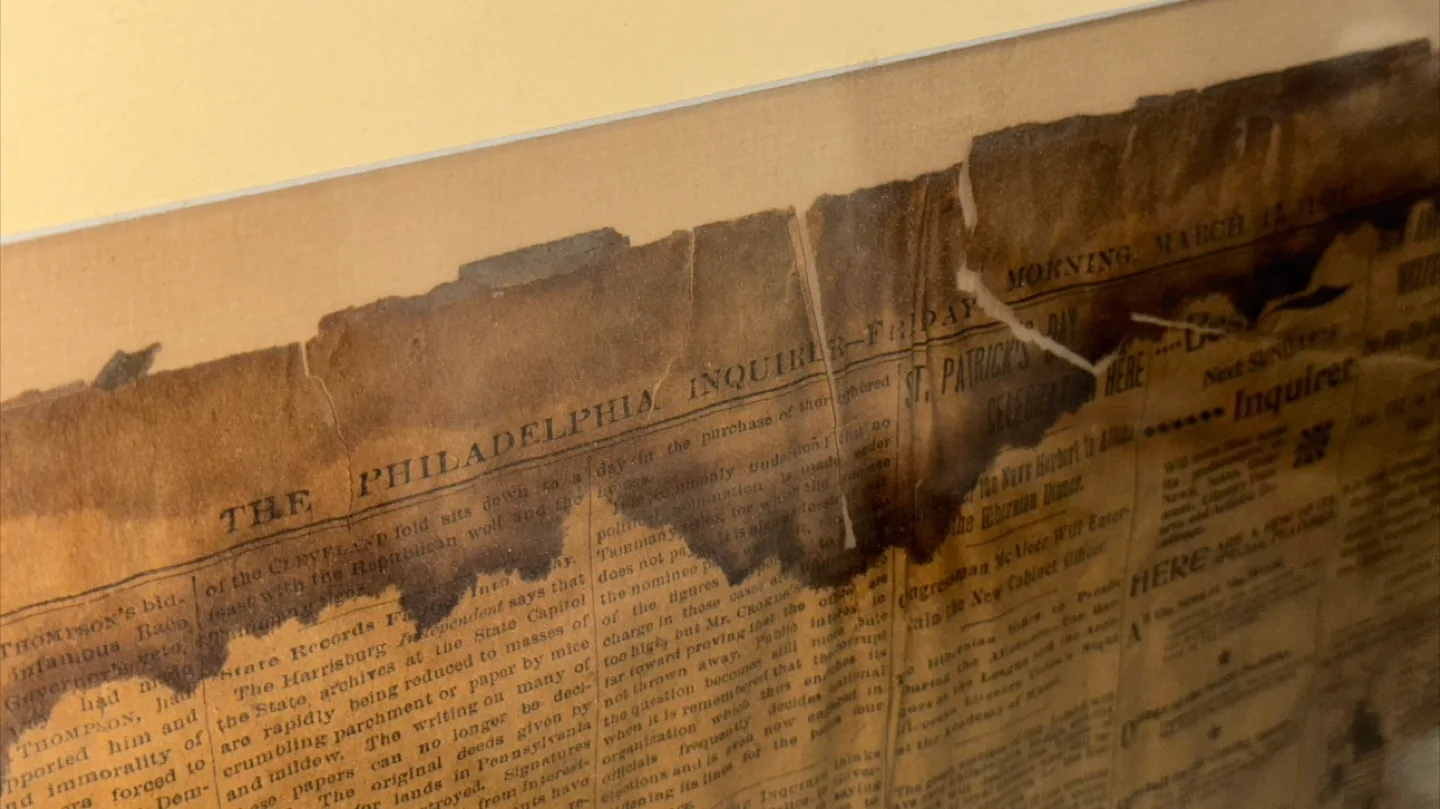 Antique Framed Philadelphia Inquirer Newspaper thumbnail