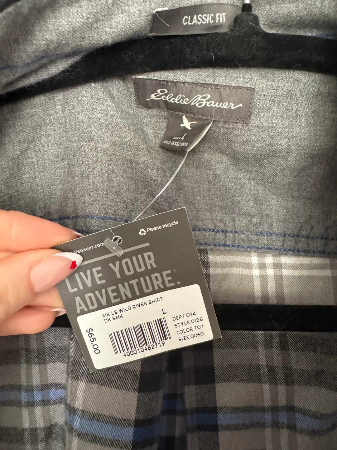 Eddie Bauer Men's Wild River Flannel Shirt - Size Large image indicator(2)