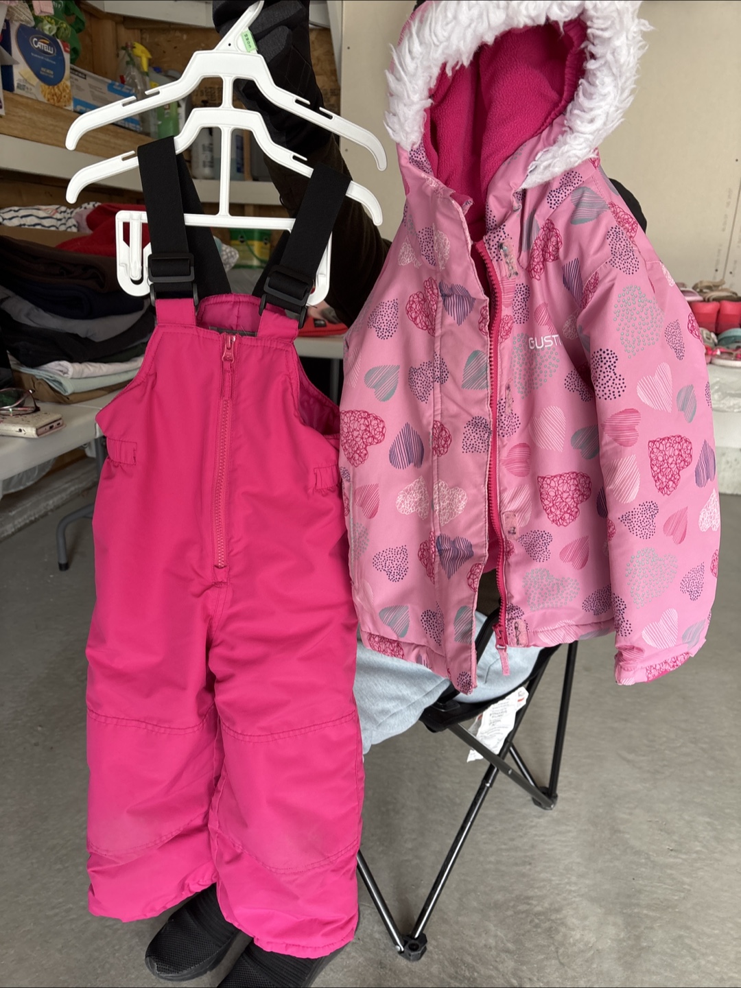 Girls' Pink Heart Print Snowsuit - photo 3