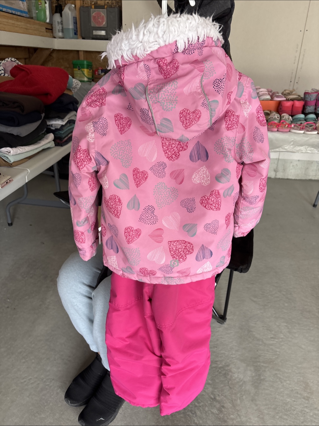 Girls' Pink Heart Print Snowsuit - photo 2