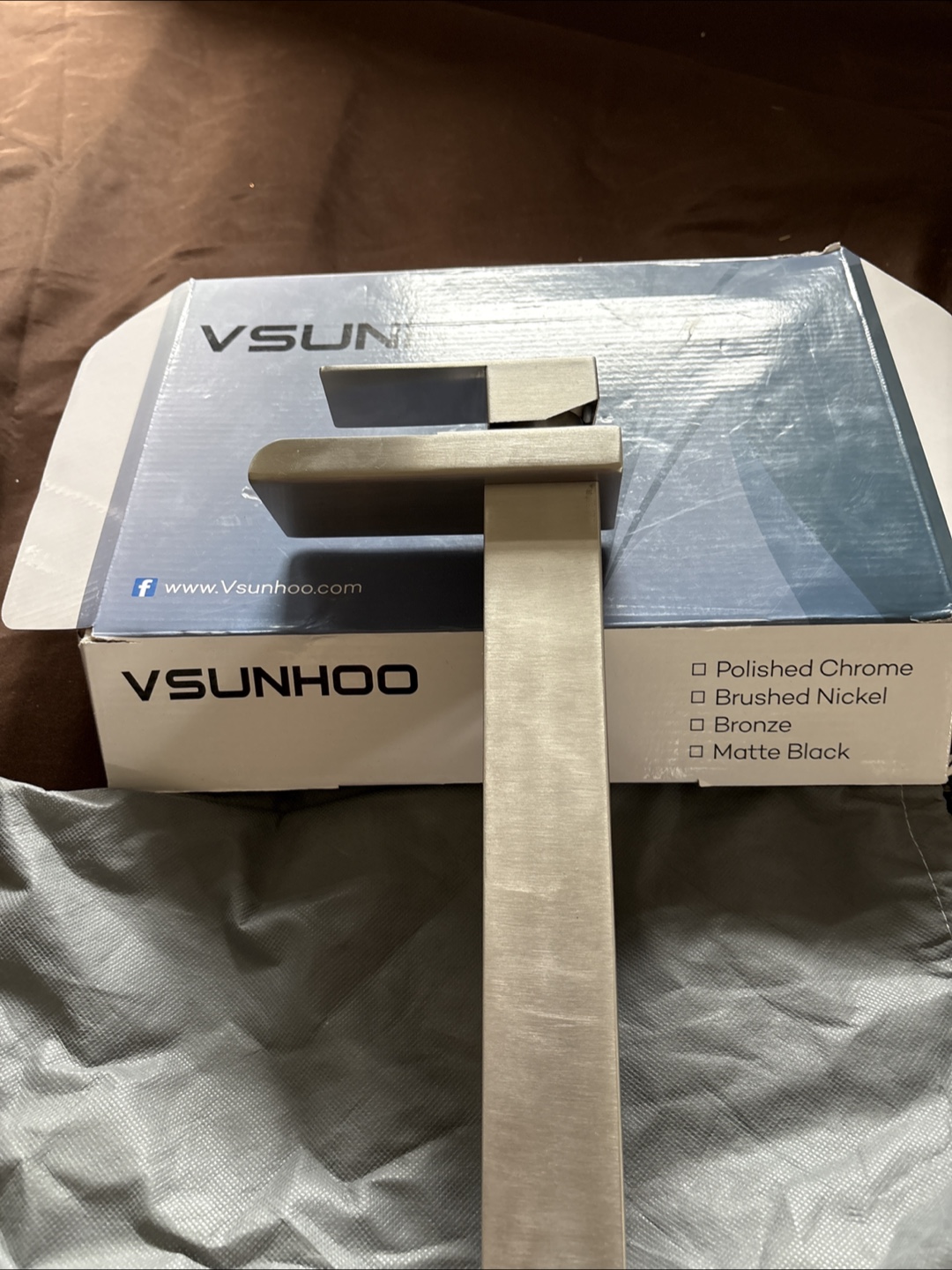 VSUNHOO Brushed Nickel Single Handle Bathroom Sink Faucet