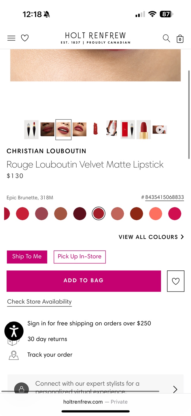 NEW Christian Louboutin Rouge Velvet Matte Lipstick - photo 2