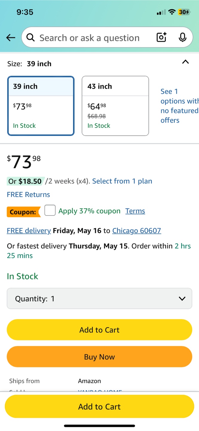 L Shaped Desk 39" - Move-out sale - Negotiable - photo 2