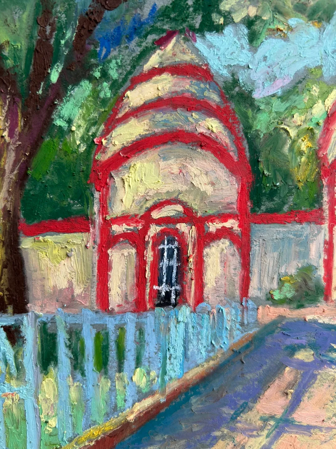 “Three Spires” Original Oil Pastel Painting image indicator(3)