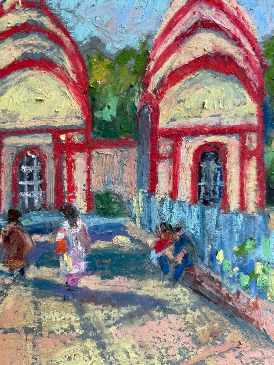 “Three Spires” Original Oil Pastel Painting image indicator(5)