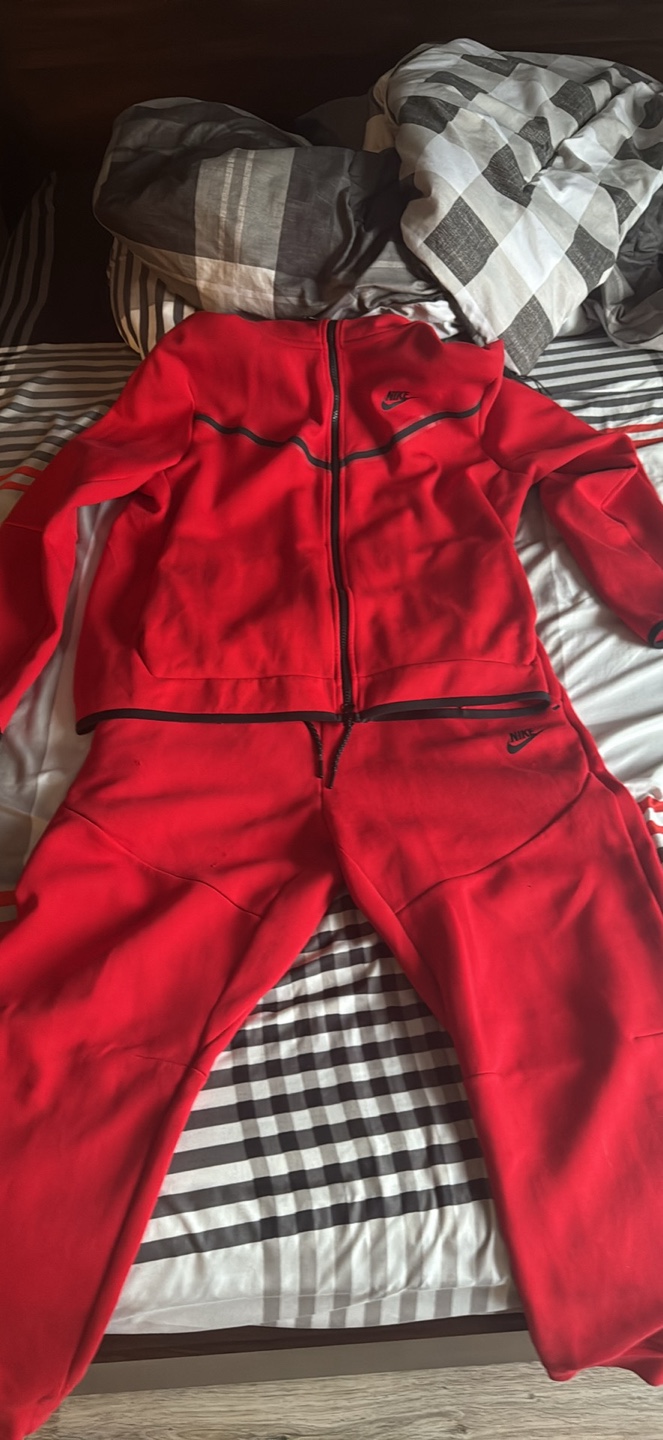 Nike Red Tech Fleece Tracksuit
