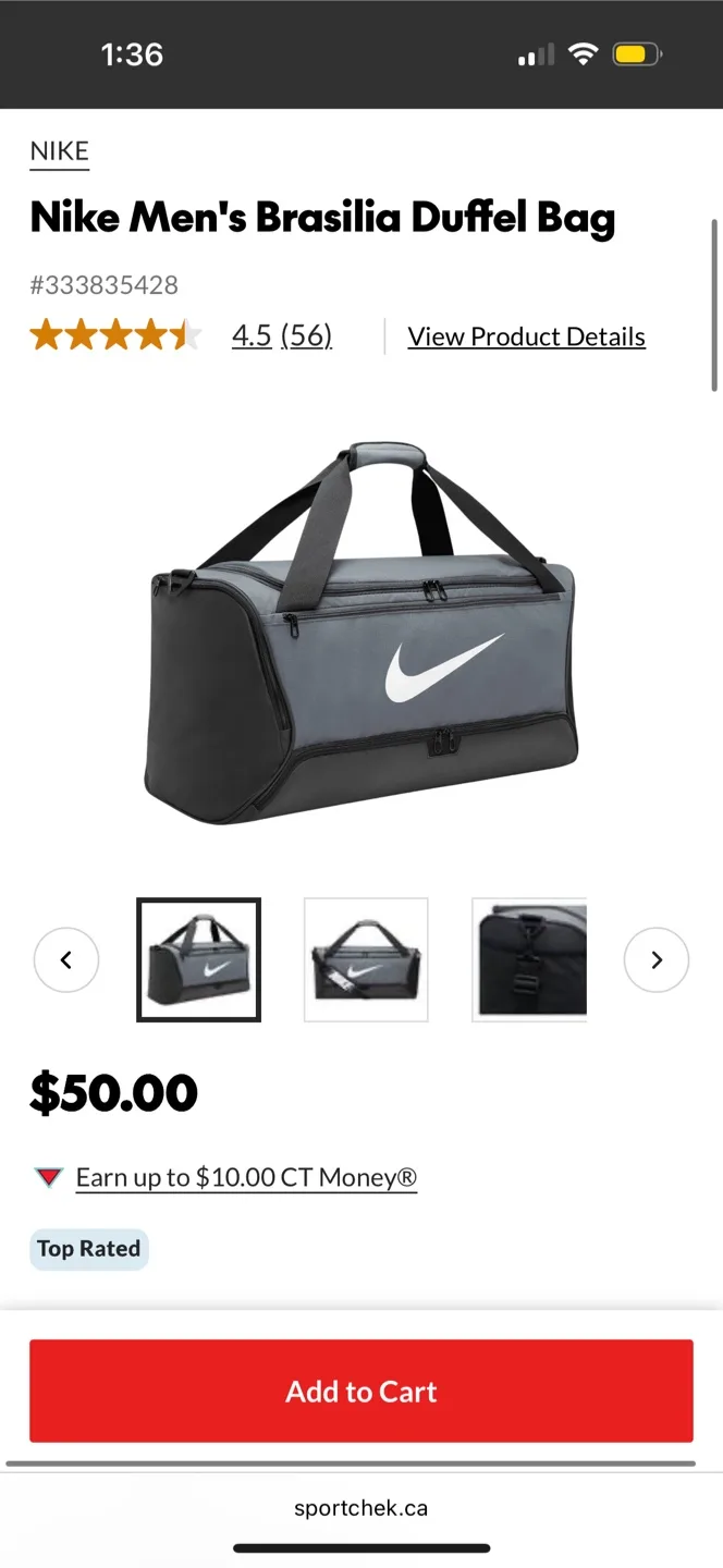 Nike Grey and Black Duffle Bag image indicator(8)