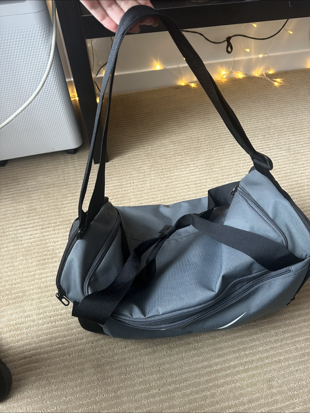 Nike Grey and Black Duffle Bag - photo 3