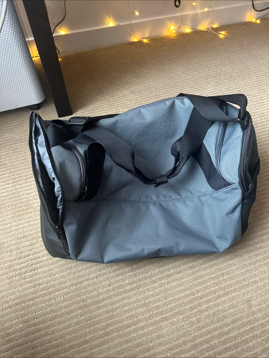 Nike Grey and Black Duffle Bag image indicator(2)