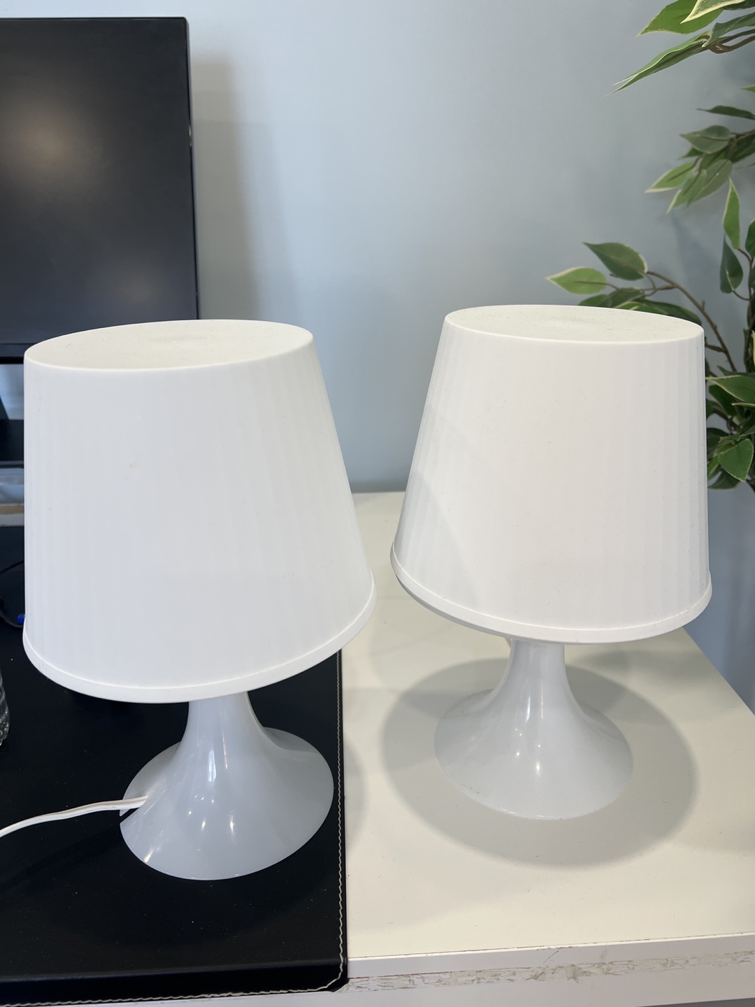 Pair of White Table Lamps