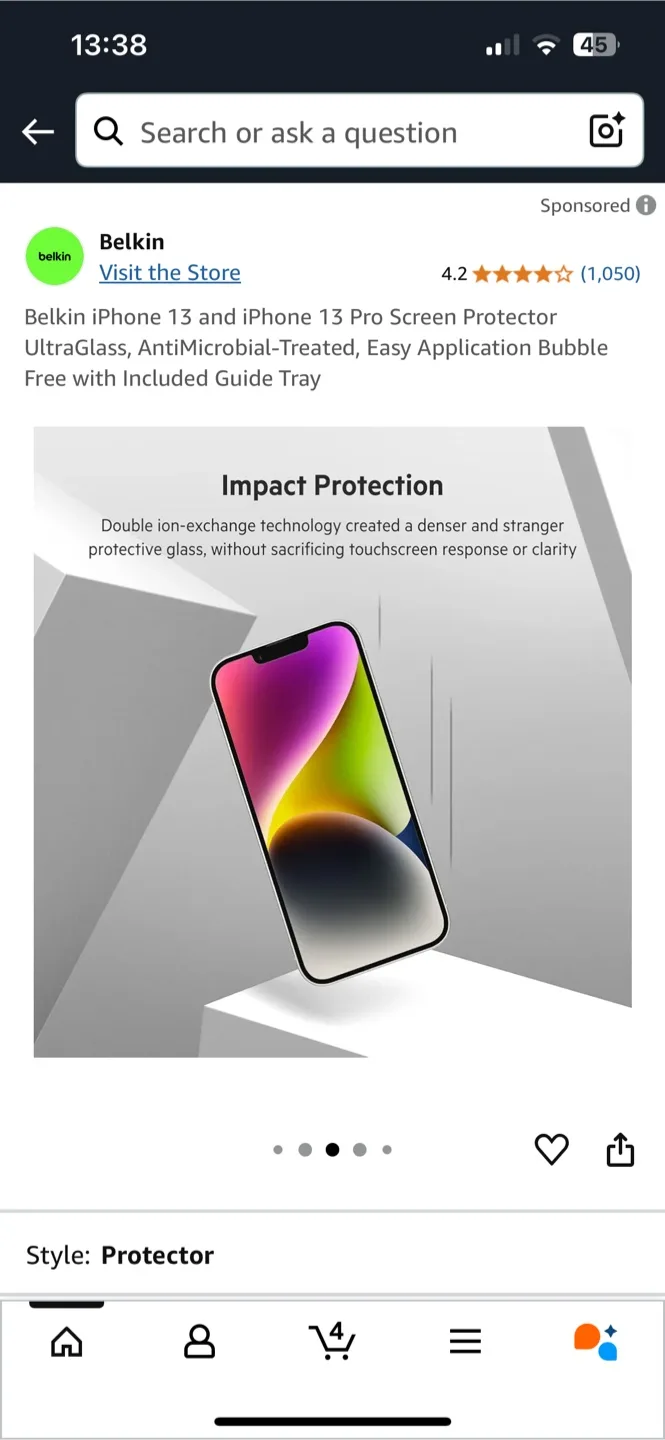 Belkin iPhone 13/13 Pro/14 Screen Protector image indicator(5)