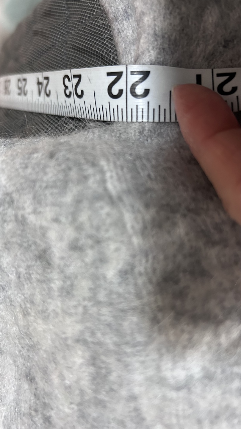Grey wool and alpaca Mock Neck Sweater with Blue Detailing - photo 3
