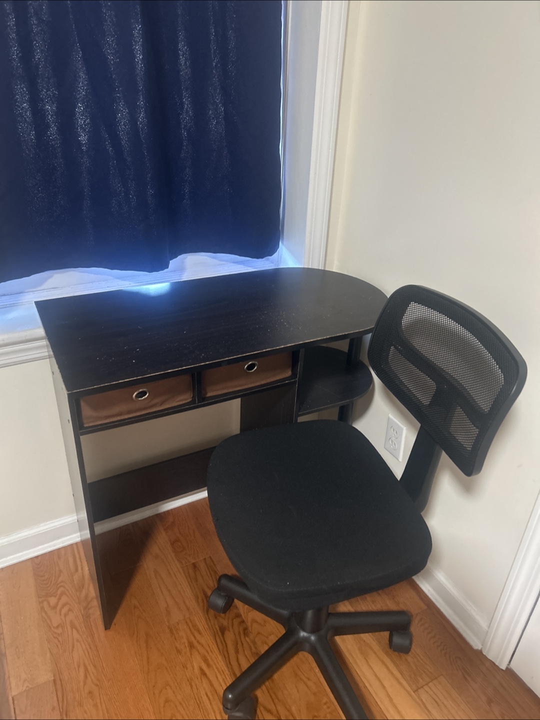 Black Computer Desk with Chair