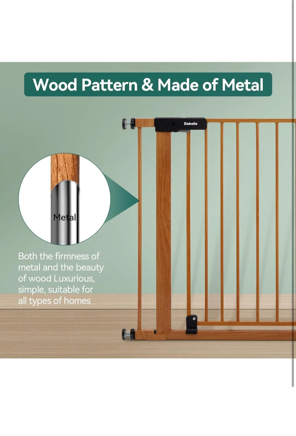 Wooden Baby Safety Gate with Double Lock image indicator(3)