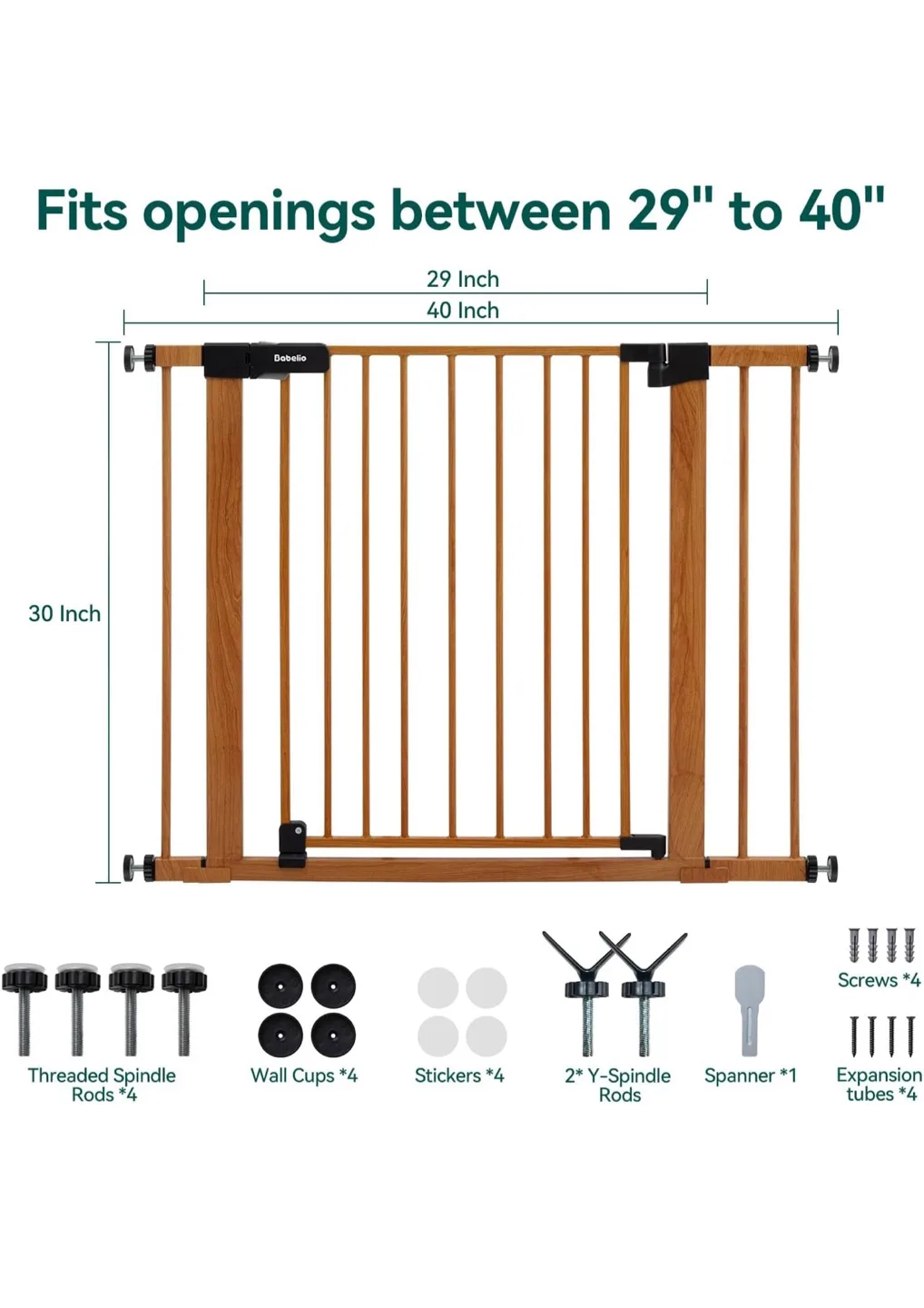 Wooden Baby Safety Gate with Double Lock image indicator(6)
