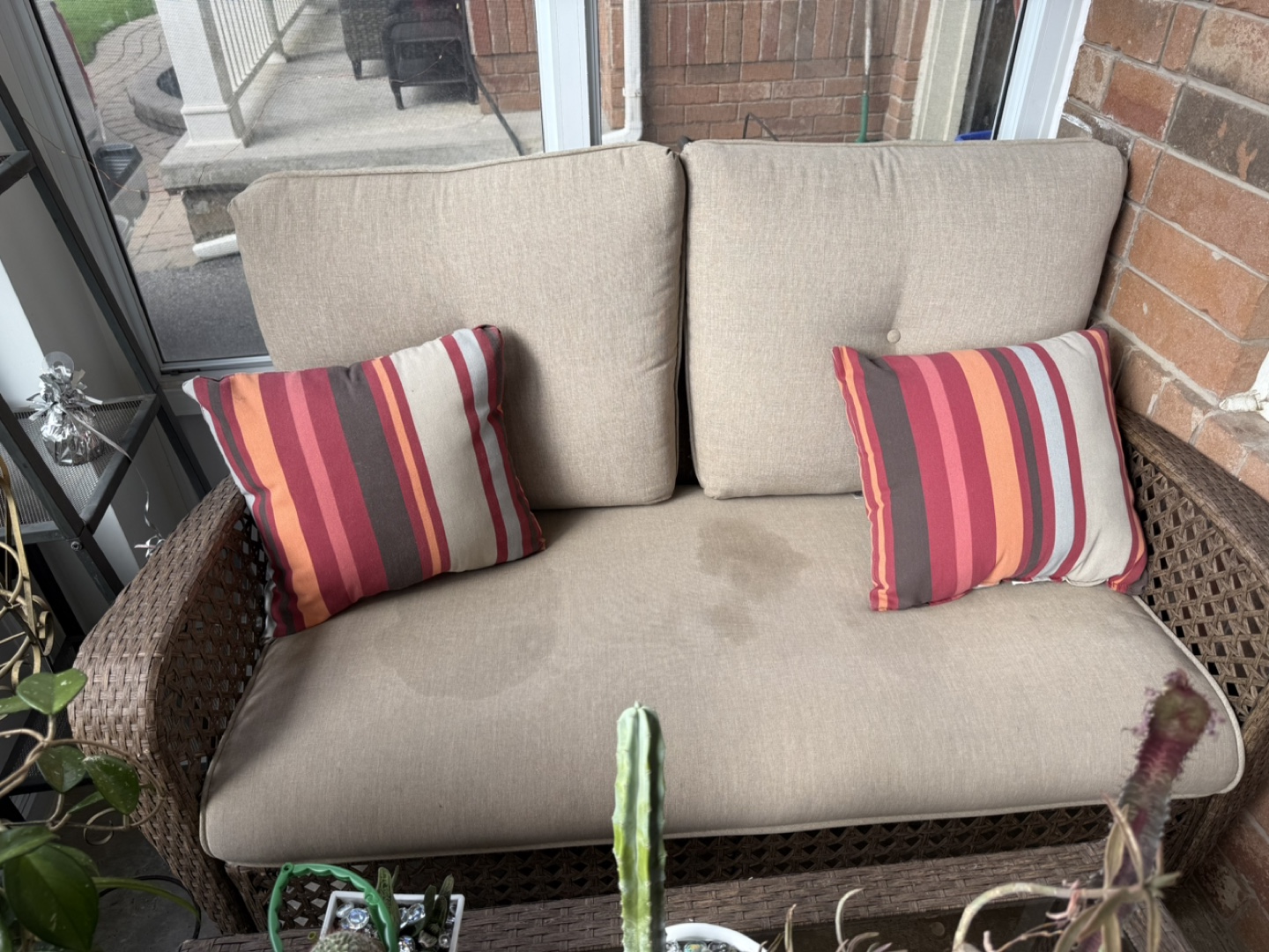 Wicker Patio Loveseat with Cushions - photo 2